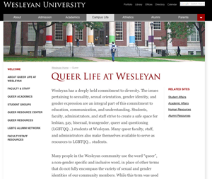 queer_sm Queer Life at Wesleyan website